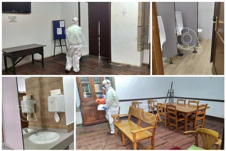 Trabajos de desinfección y renovados baños (Foto TA)